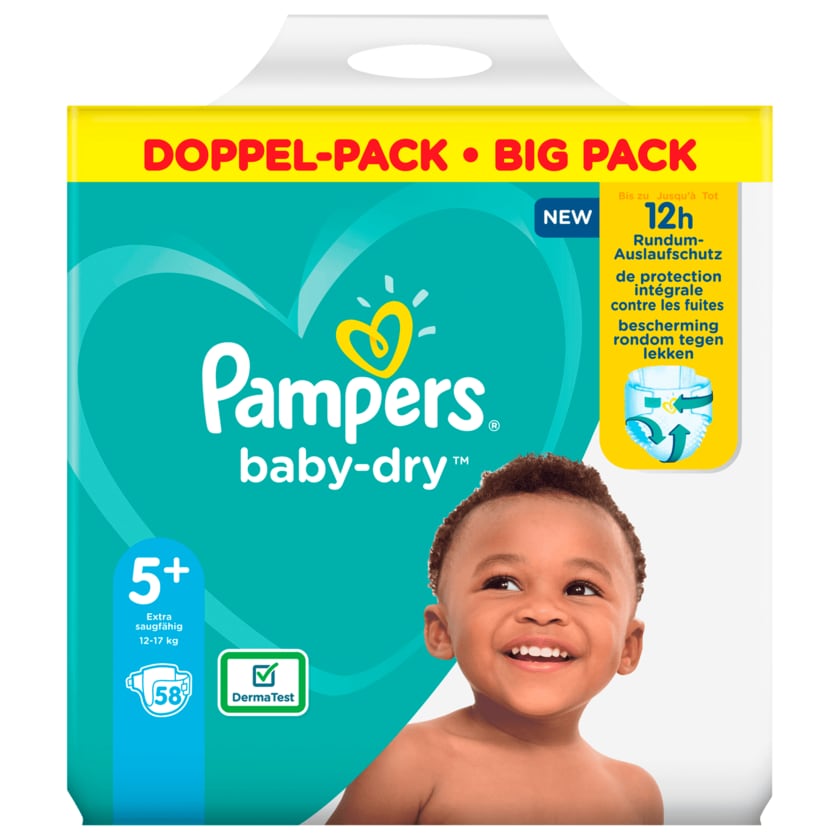 Pampers Baby Dry Gr.5+ 12-17kg Big Pack 58 Stück